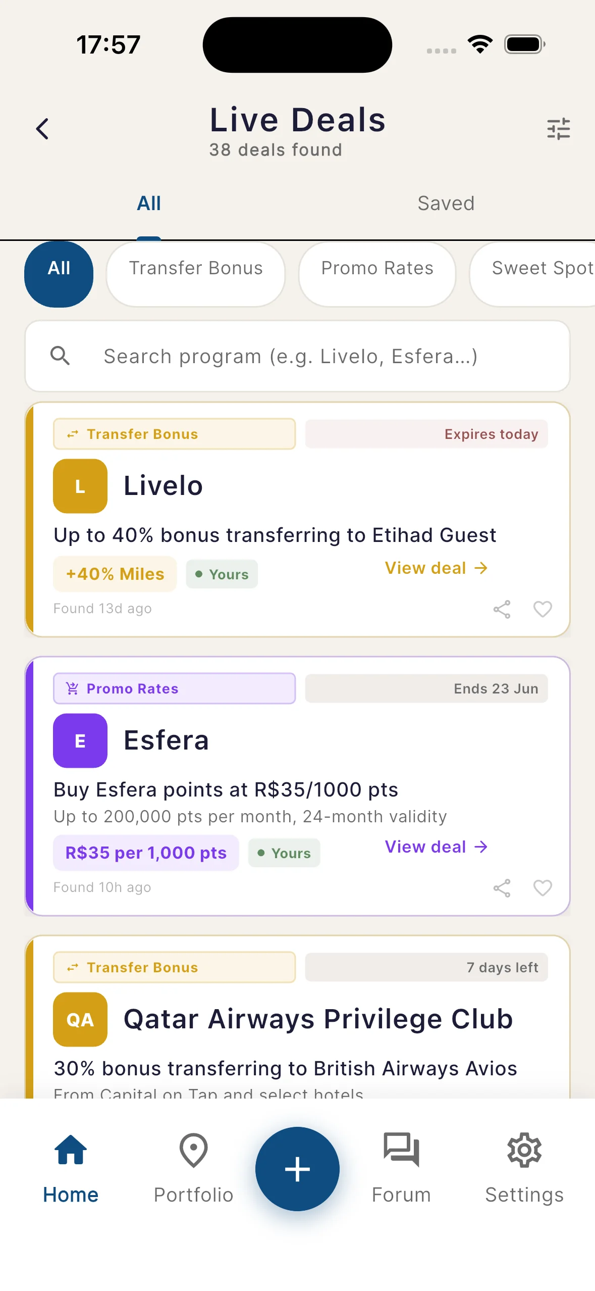 Mga Live na Deal